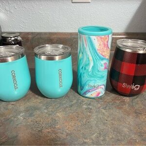 Corkcicle and Swig Tumbler Collection - Teal, Multicolor, Red Plaid
